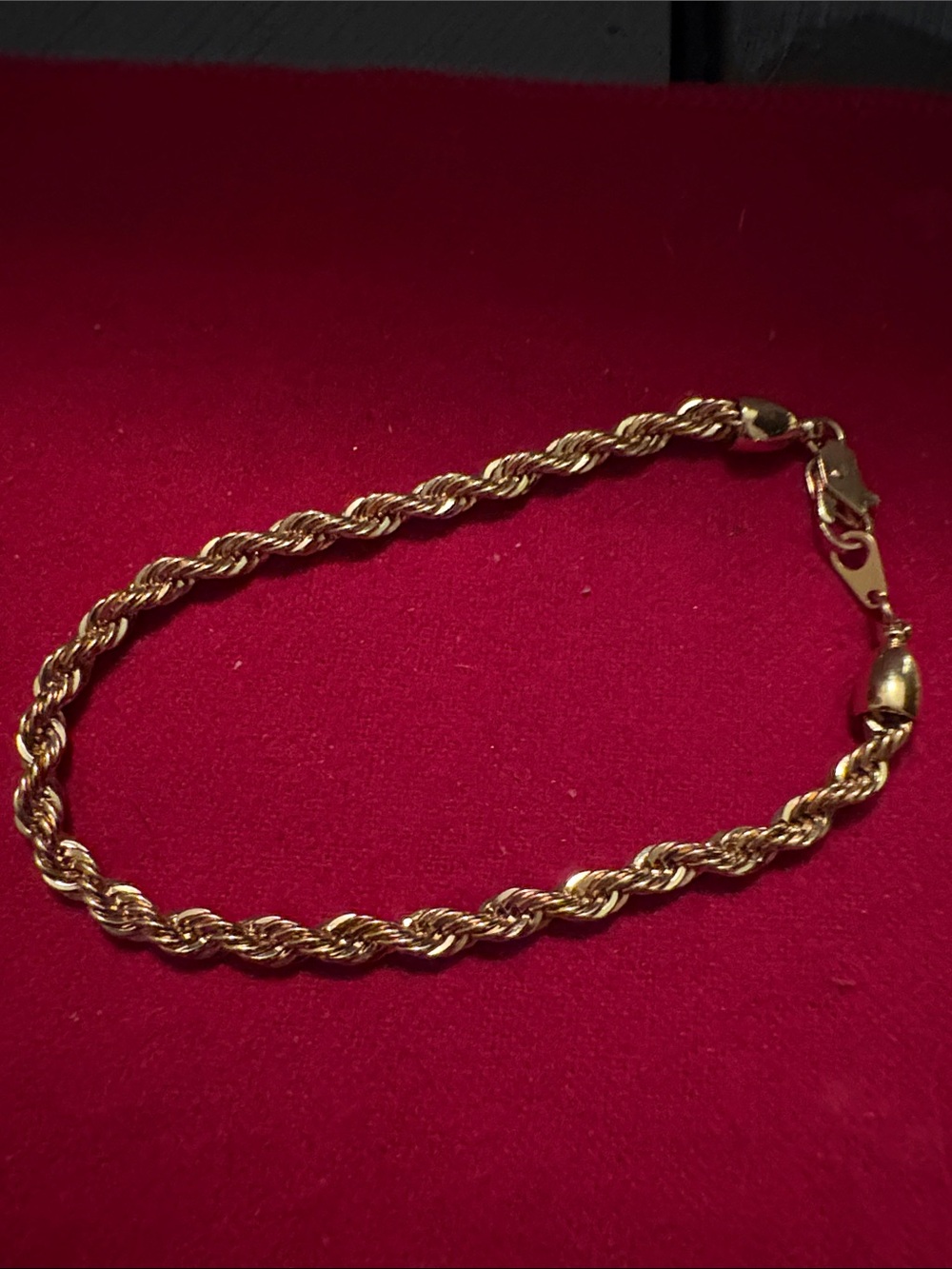 Vintage Gold Rope Chain Bracelet - Excellent Quality